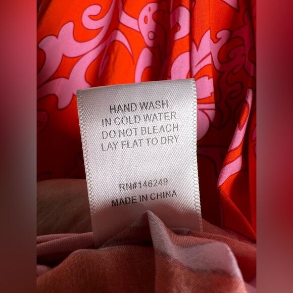 Aakaa orange and pink flowy romper 🌺 cover-up 🌺 excellent condition 🌺 small - Picture 8 of 9